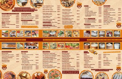 Speisekarte Schaukasten