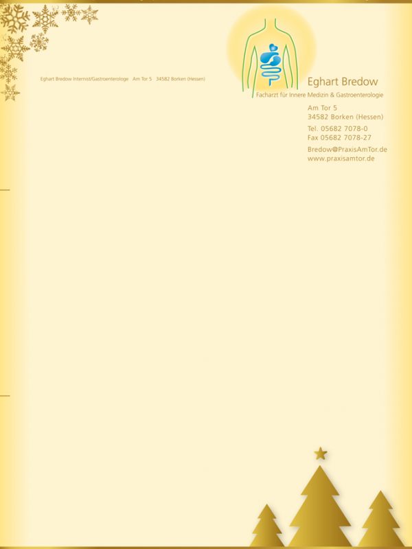 Eghart Bredow Facharzt - Weihnachtsbrief-Vorlage vorn