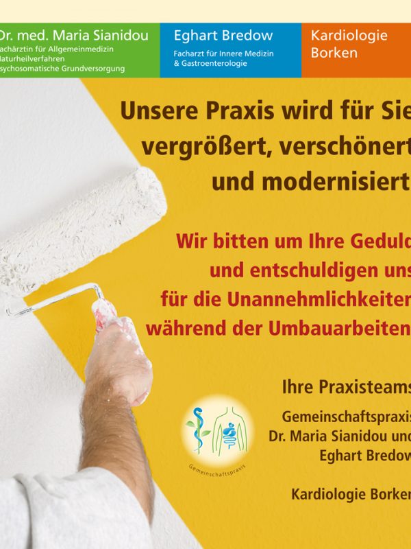 Gemeinschaftspraxis Sianidou Bredow - Umbauplakat intern