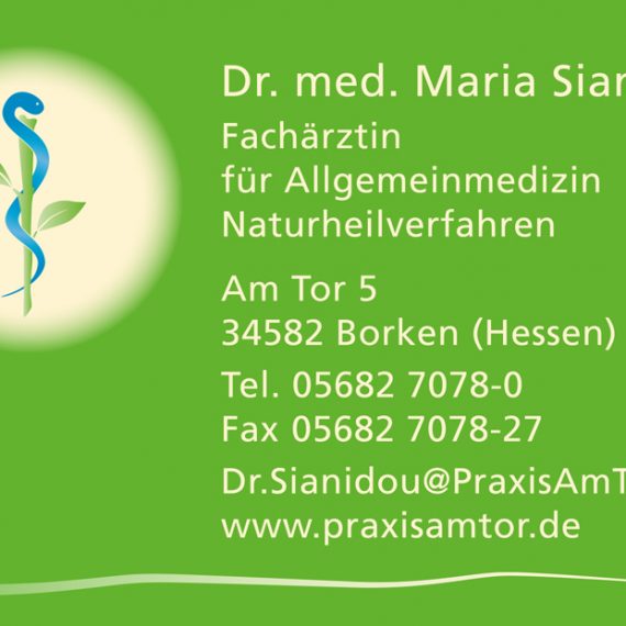 Dr. med. Maria Sianidou - Visitenkarte